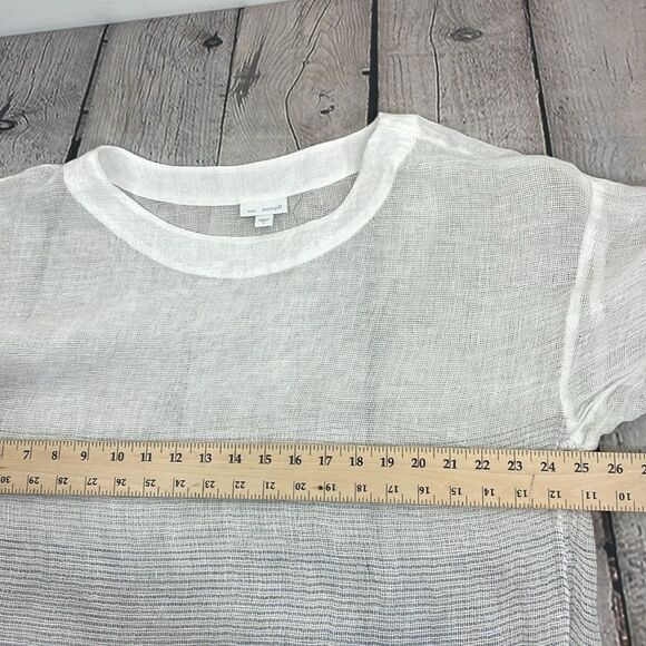 Pure Jill Linen Top Ombre Striped Kimono Oversized size Small white and blue - Picture 11 of 12